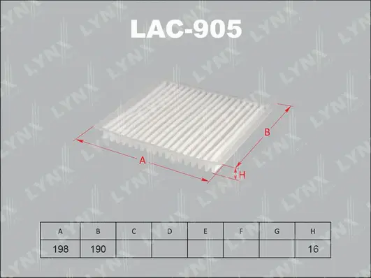 Filter, cabin air (LAC-905)