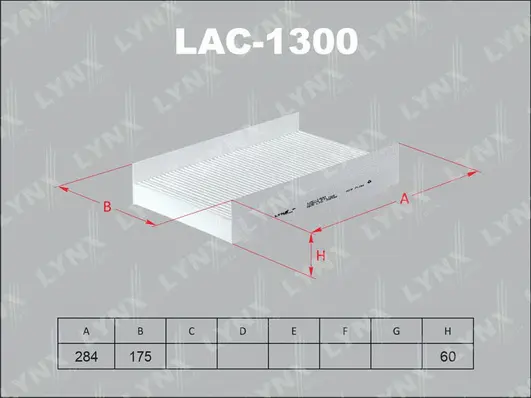 Filter, cabin air (LAC-1300)