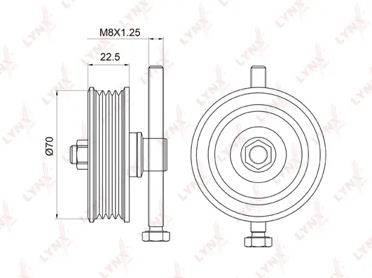 Tensioner Pulley, V-ribbed belt (PB-5042)