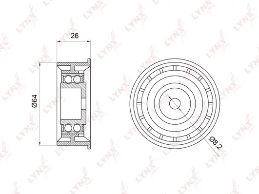 Deflection/Guide Pulley, timing belt (PB-3022)