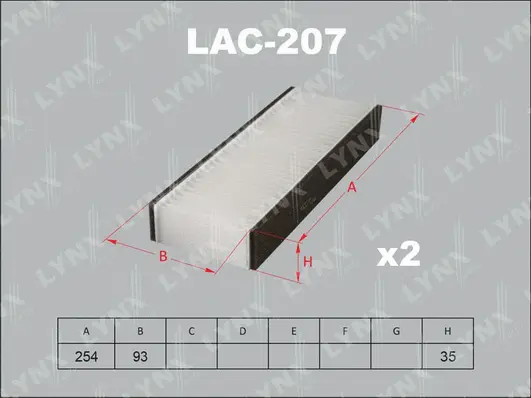 Filter, cabin air (LAC-207)