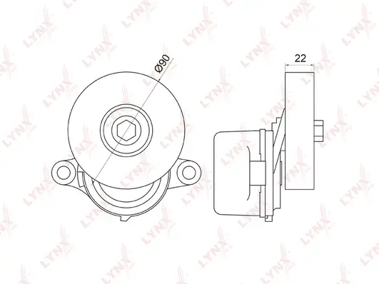 Belt Tensioner, V-ribbed belt (PT-3042)