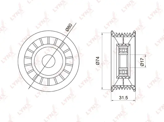 Deflection/Guide Pulley, V-ribbed belt (PB-7013)