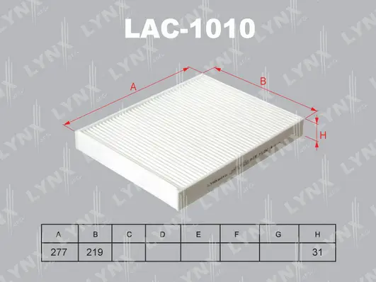 Filter, cabin air (LAC-1010)