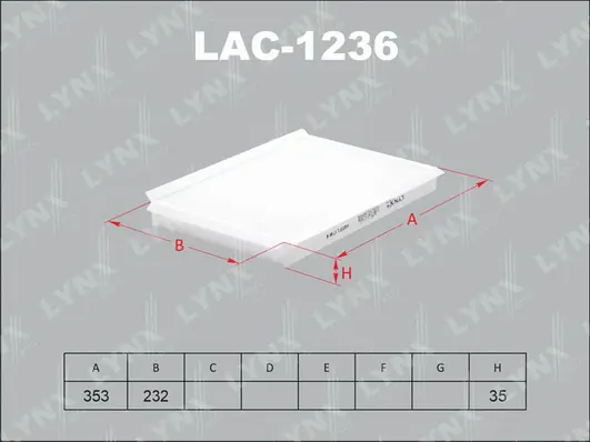 Filter, cabin air (LAC-1236)