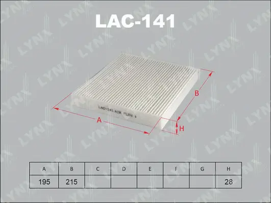Filter, cabin air (LAC-141)