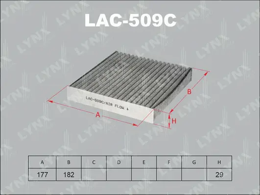 Filter, cabin air (LAC-509C)