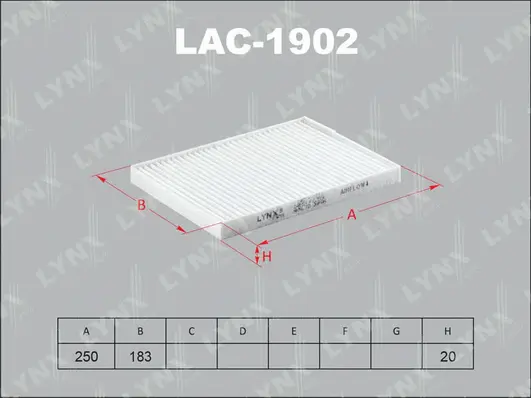 Filter, cabin air (LAC-1902)