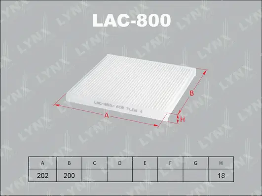 Filter, cabin air (LAC-800)