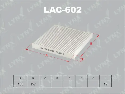 Filter, cabin air (LAC-602)