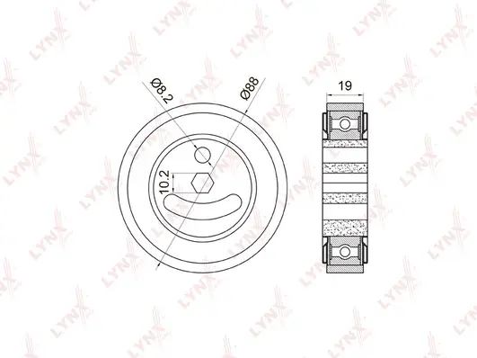 Tensioner Pulley, V-ribbed belt (PB-5025)