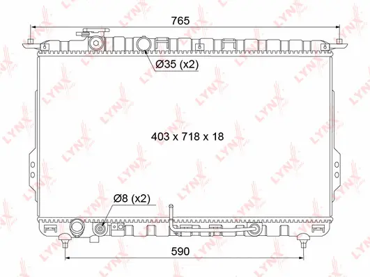 Radiator, engine cooling (RB-1068)