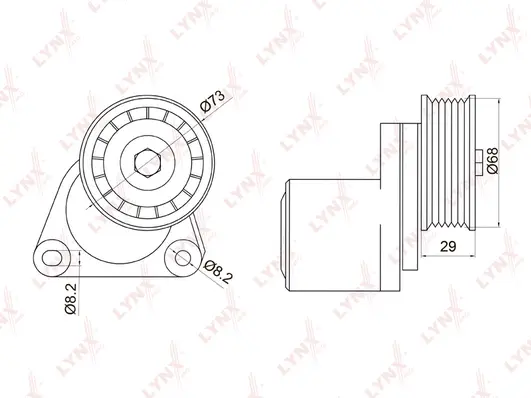 Belt Tensioner, V-ribbed belt (PT-3013)