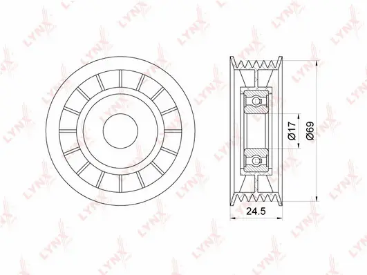 Tensioner Pulley, V-ribbed belt (PB-5162)