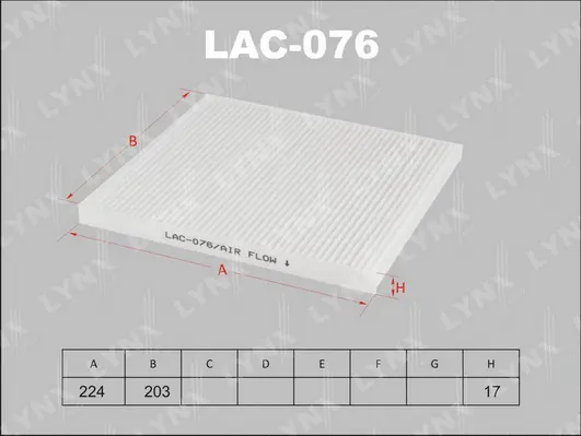 Filter, cabin air (LAC-076)