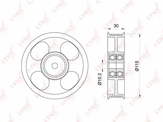Deflection/Guide Pulley, V-ribbed belt (PB-7037)