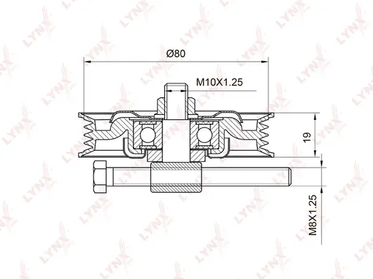 Tensioner Pulley, V-ribbed belt (PB-5021)