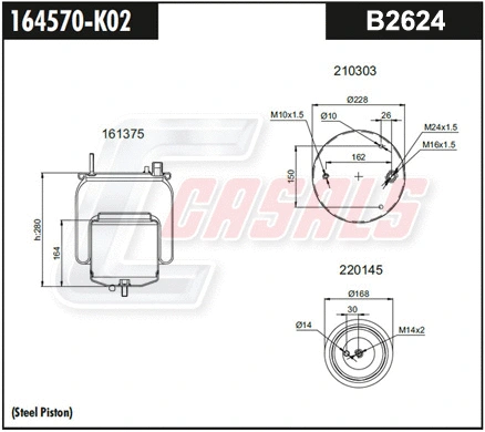 Bellow, air suspension (B2624)