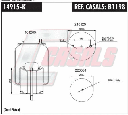 Bellow, air suspension (B1198)