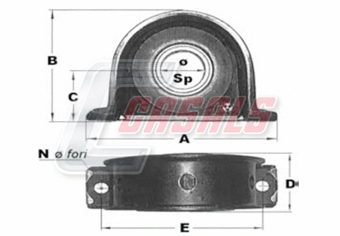 Suspension, propshaft (ST8)