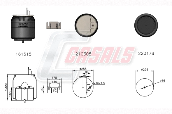 Bellow, air suspension (B2810)