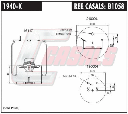 Bellow, air suspension (B1058)