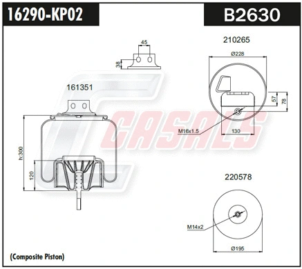 Bellow, air suspension (B2630)