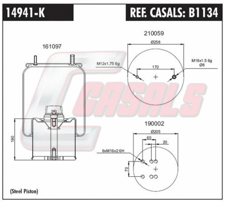 Bellow, air suspension (B1134)
