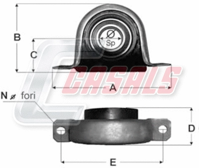 Suspension, propshaft (ST7)