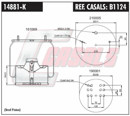 Bellow, air suspension (B1124)