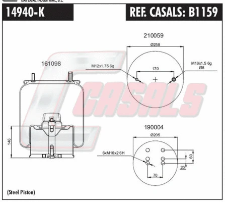 Bellow, air suspension (B1159)