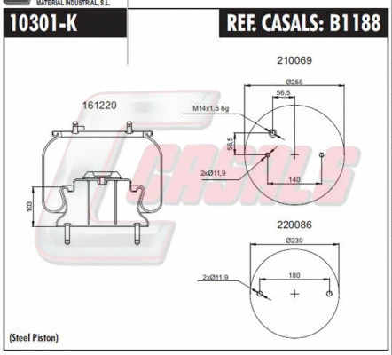Bellow, air suspension (B1188)