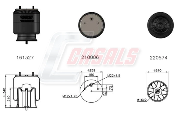 Bellow, air suspension (B2840)