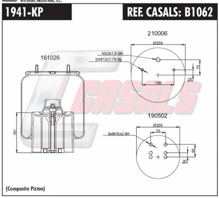 Bellow, air suspension (B1062)