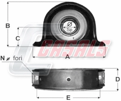 Suspension, propshaft (ST12)