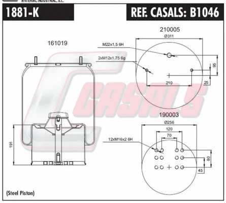 Bellow, air suspension (B1046)