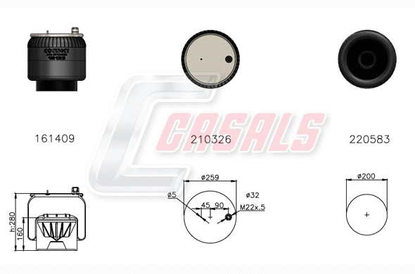 Bellow, air suspension (B2783)