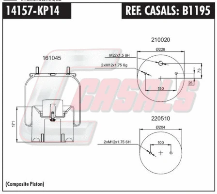 Bellow, air suspension (B1195)