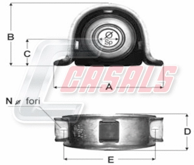 Suspension, propshaft (ST65)