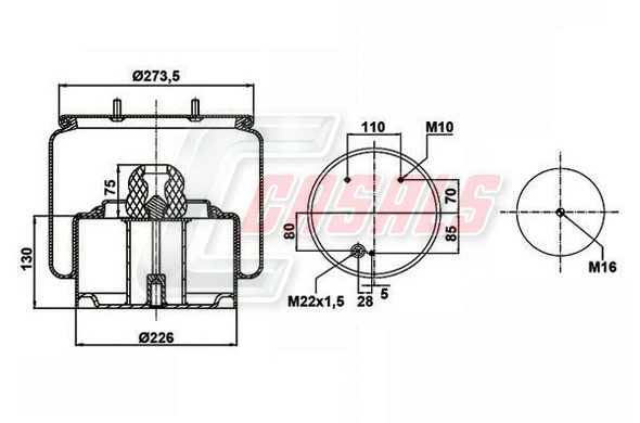 Bellow, air suspension (B2997)