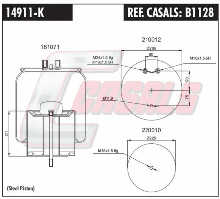 Bellow, air suspension (B1128)