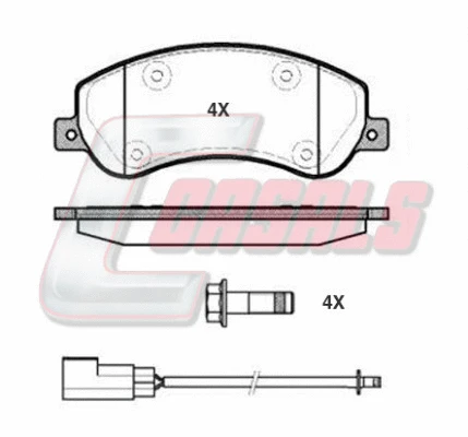 Brake Pad Set, disc brake (BKM484)