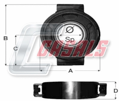 Suspension, propshaft (ST59)