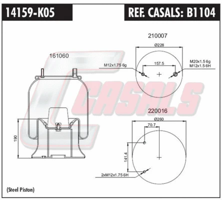 Bellow, air suspension (B1104)