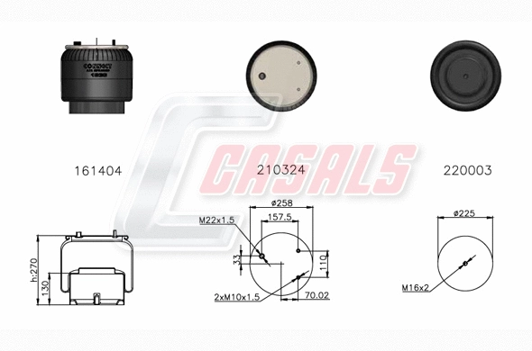 Bellow, air suspension (B2828)