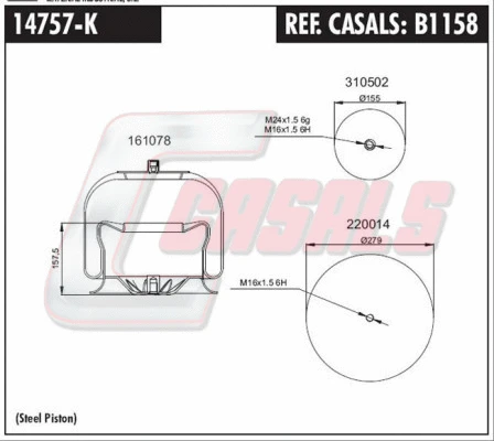 Bellow, air suspension (B1158)