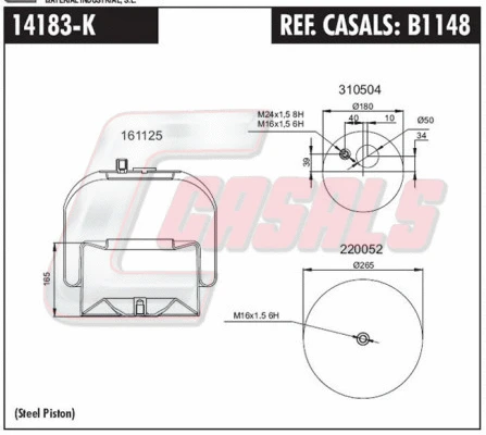 Bellow, air suspension (B1148)