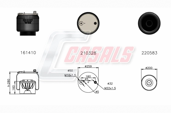Bellow, air suspension (B2784)