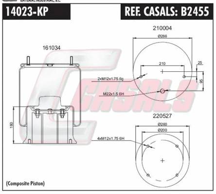 Bellow, air suspension (B2455)