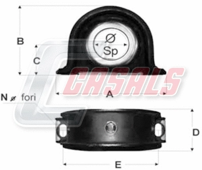 Suspension, propshaft (ST29)